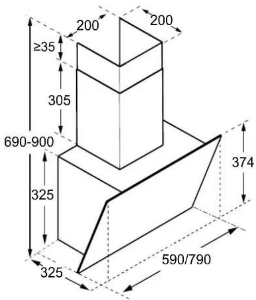 SIEMENS LC85KDK6K - Appliance dimensions - 1