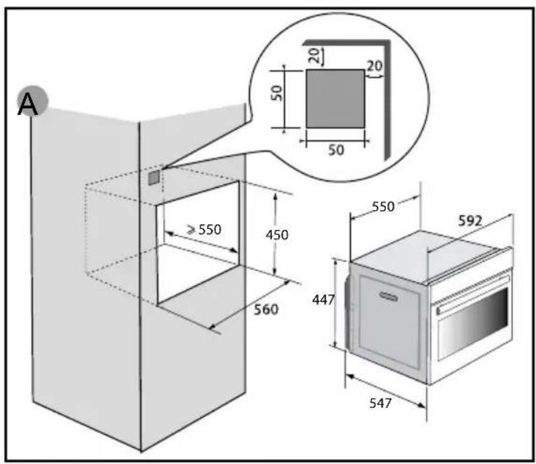 DE DIETRICH DKE4220X - WYBÓR MIEJSCA INSTALLACJI WBUDOWANIA - 1
