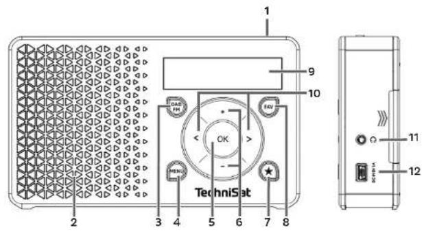 TECHNISAT DigitRadio 1 A - Pohlad spreda zboku - 1