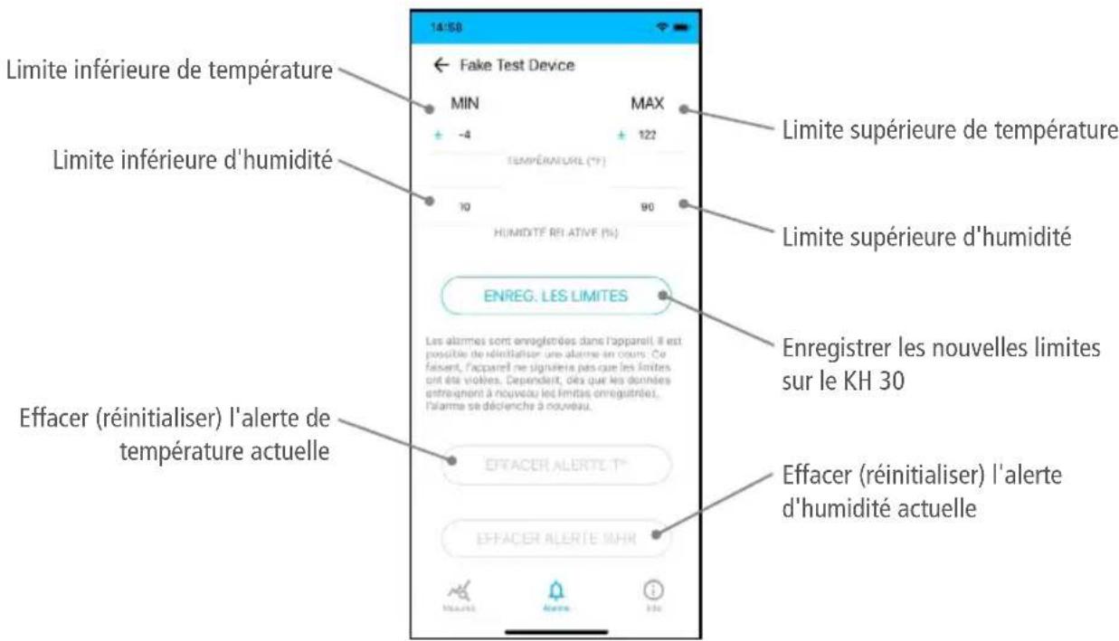 Kimo KH 30 - Paramètres alarmeParamètres alarme - 1
