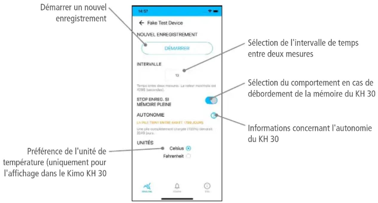 Kimo KH 30 - Paramètres mesureParamètres mesure - 1
