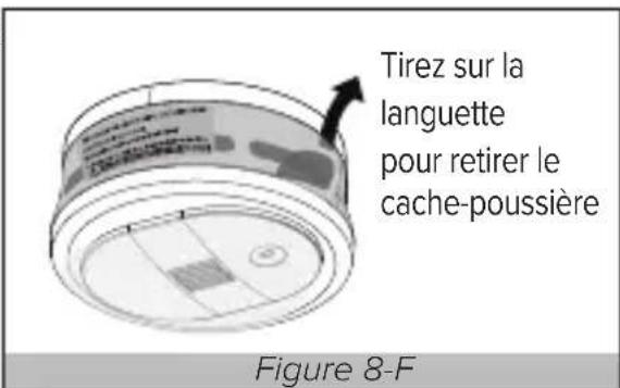 KIDDE 10SDRCA - AVERTISSEMENT: LE Cache-POUSSIÈRE DOIT AVOIR ETÉ RETIRÉ POUR QUE L'AVERTISSEUR FONCTIONNE. (Figure 8-F) - 5