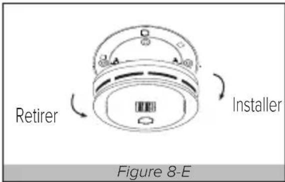 KIDDE 10SDRCA - AVERTISSEMENT: LE Cache-POUSSIÈRE DOIT AVOIR ETÉ RETIRÉ POUR QUE L'AVERTISSEUR FONCTIONNE. (Figure 8-F) - 4