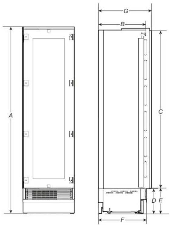 JENN-AIR JBWFNR24RX - Dimensions du produit - 1
