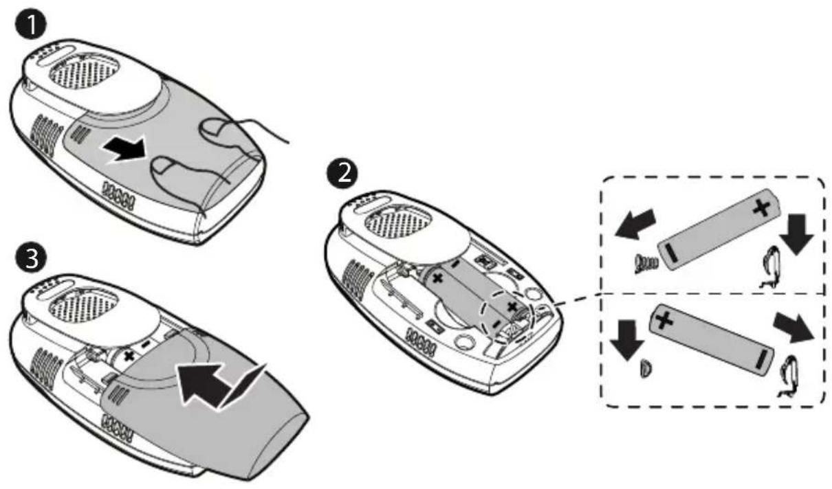 GIGASET Baby 100 Audio - Accu's in de babyunit plaatsen - 1