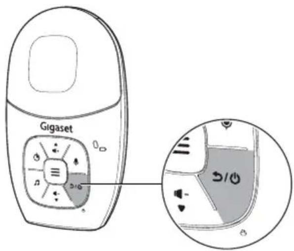 GIGASET Baby 100 Audio - Ligar ou desligar o intercomunicador - 2