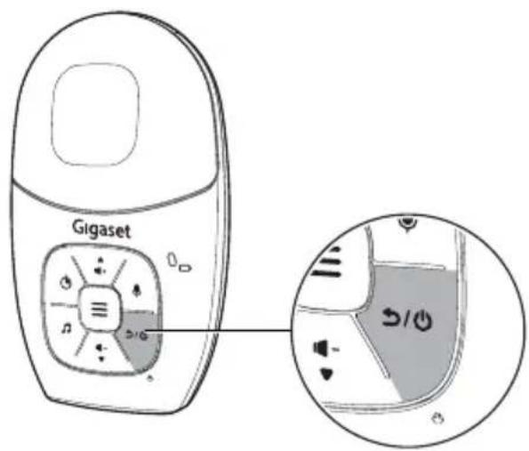 GIGASET Baby 100 Audio - Accensione o spegnimento del baby controllo - 2