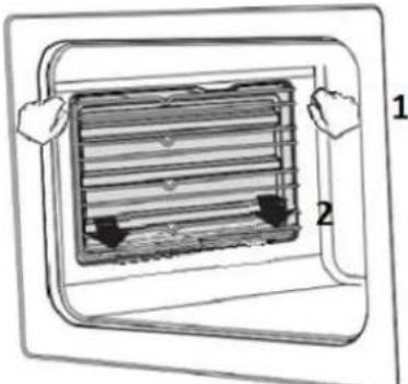 SABA 6060MIXT21BK - Installation et retrait des supports de grille : - 1