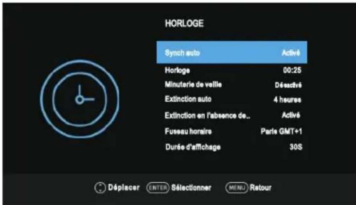 SABA SB24HD242W - Menu Horloge - 1