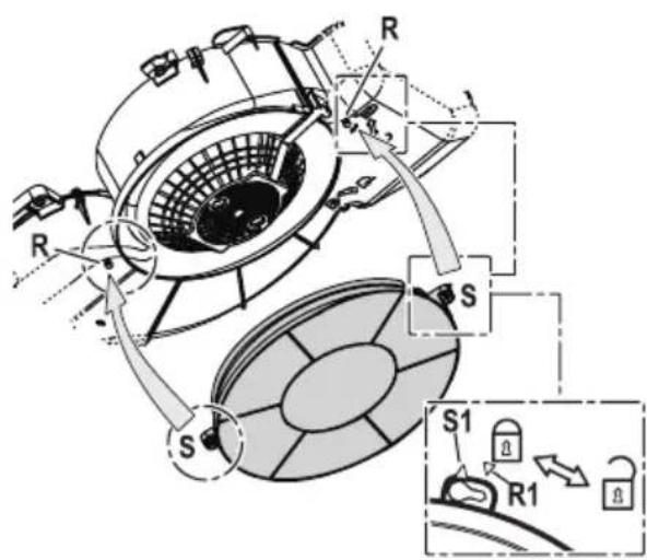 Atag WO60211BM - Alternative: Inserting and replacing an internal odour/fine dust filter - 1