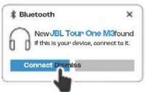 Bluetooth NewJBL Tour One M3found If this is your device, connect to it. Connect Dismiss