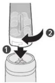 Diagram showing a device with labeled parts, including numbered arrows indicating process flow or steps.