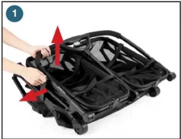 Joovy Boot X2 - Dépliage du Panier de Magasinage - 1