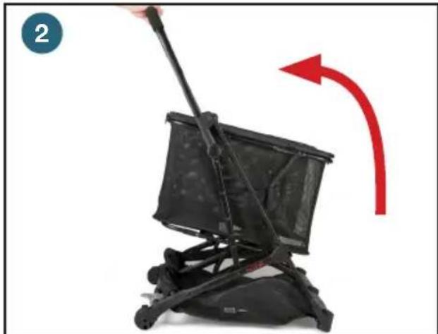 Joovy Boot X2 - WARNING: Keep children away from shopping cart while unfolding. ALWAYS ensure the locking mechanism is fully engaged when the shopping cart is in the opened position. This action will prevent collapse of the shopping cart. Possible pinching hazard – Be careful when unfolding the shopping cart. - 2