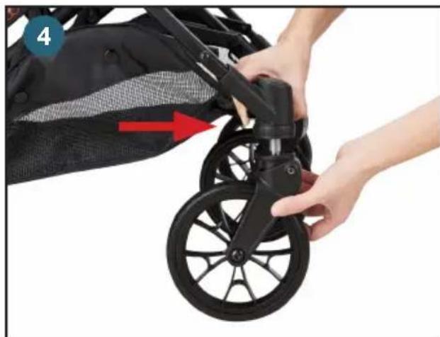 Joovy Boot X2 - 前輪の取り付は/取り外し - 2