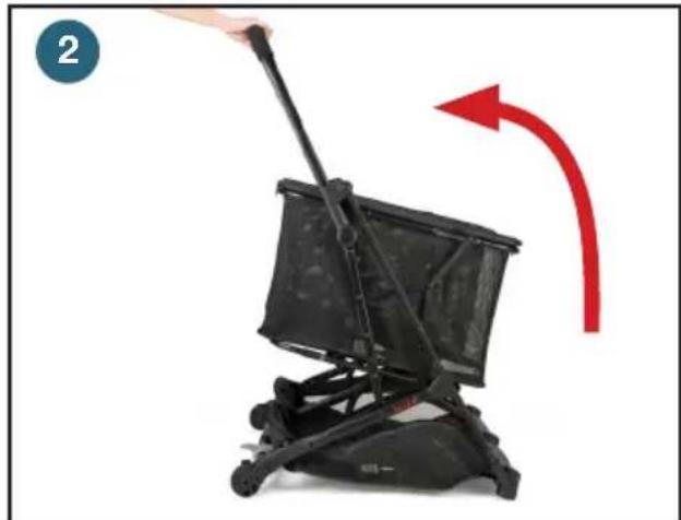 Joovy Boot X2 - Dépliage du Panier de Magasinage - 2