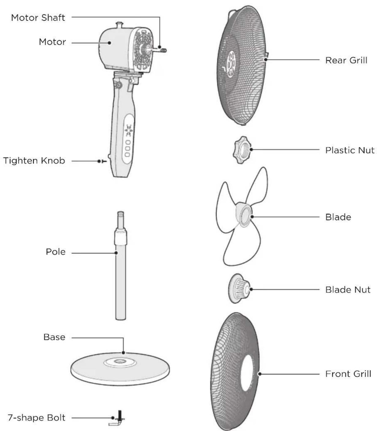 MIDEA MFS400M0APW0 - Part Name - 1