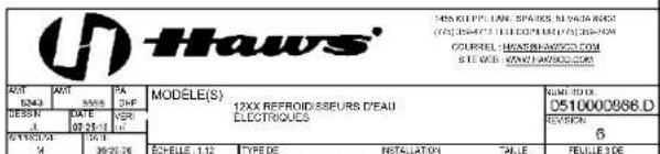 Haws 1212SFH - DÉTAILS DE L'INSTALLATION DE L'UNITÉ DE REMPLISSAGE DE BOUTEILLE - 3