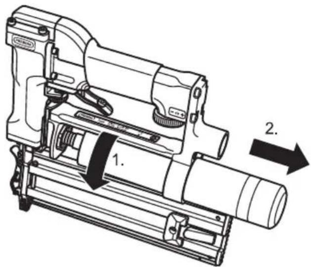 Prebena PKT2ES40S - Remove the compressed air cartridge - 1