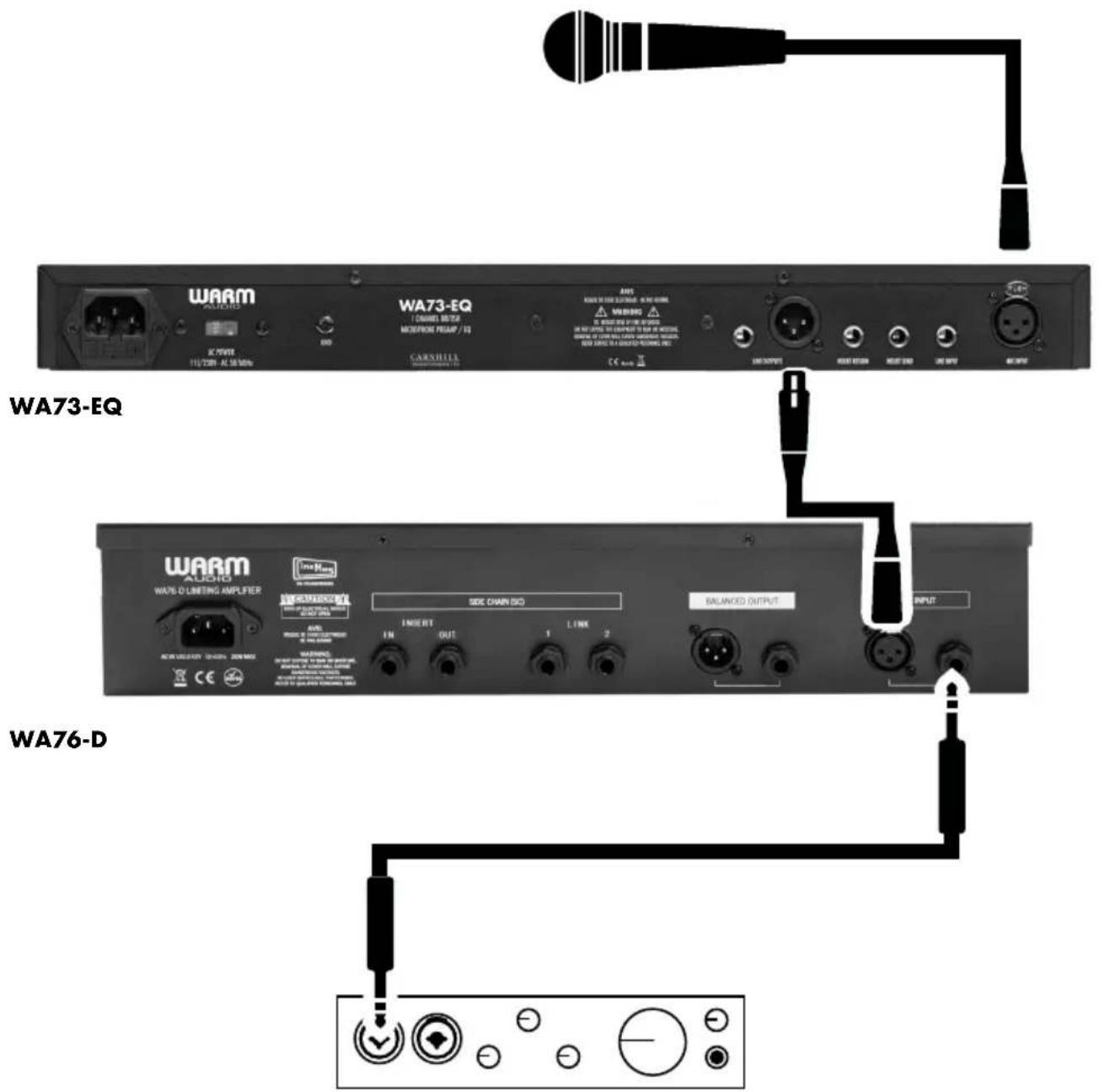 Warm Audio WA76D2 - WA76-D SAMPLE HOOKUP DIAGRAM [SINGLE-CHANNEL] - 1