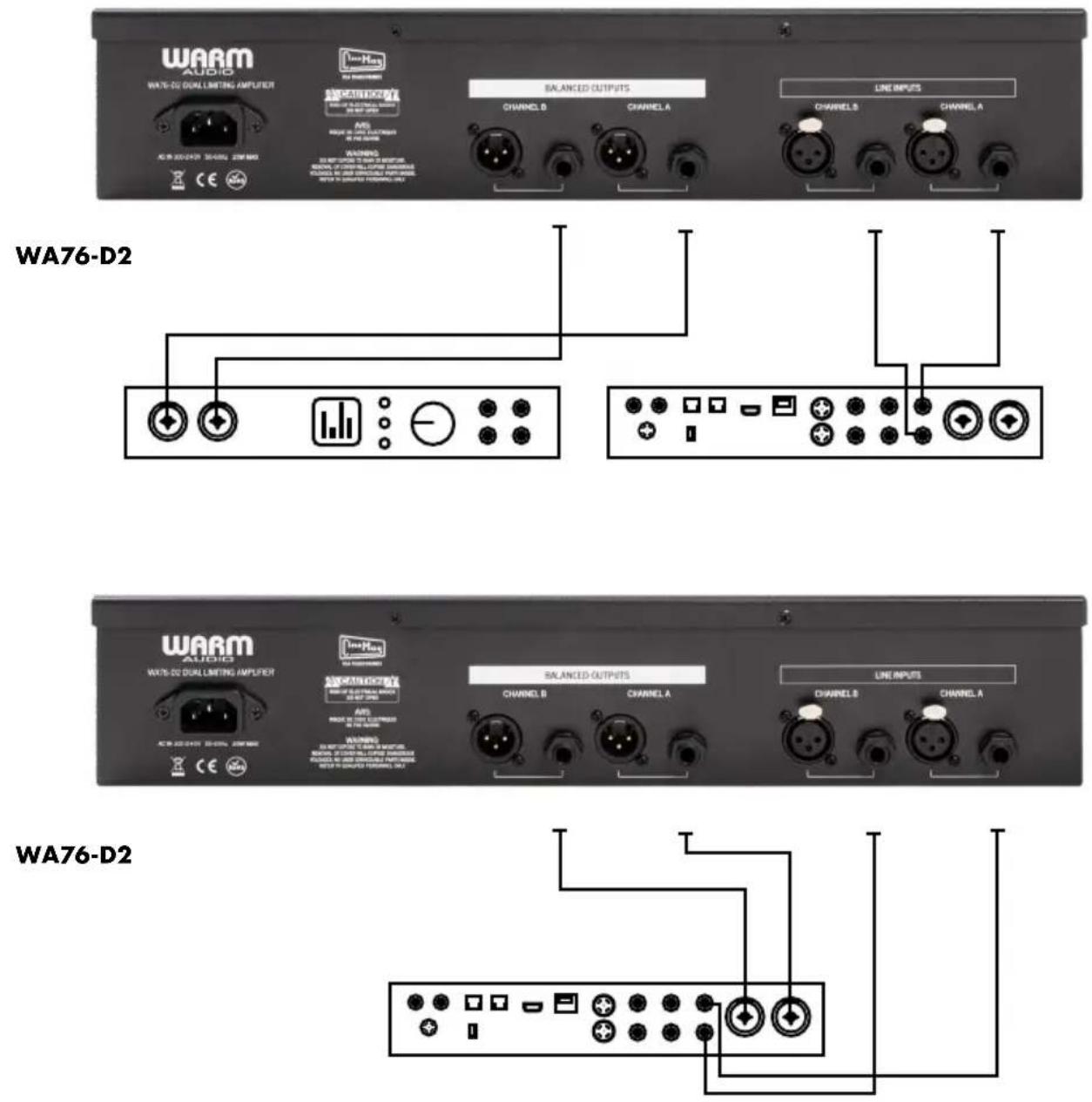 Warm Audio WA76D2 - WA76-D 样本连接图 [单通道] - 2