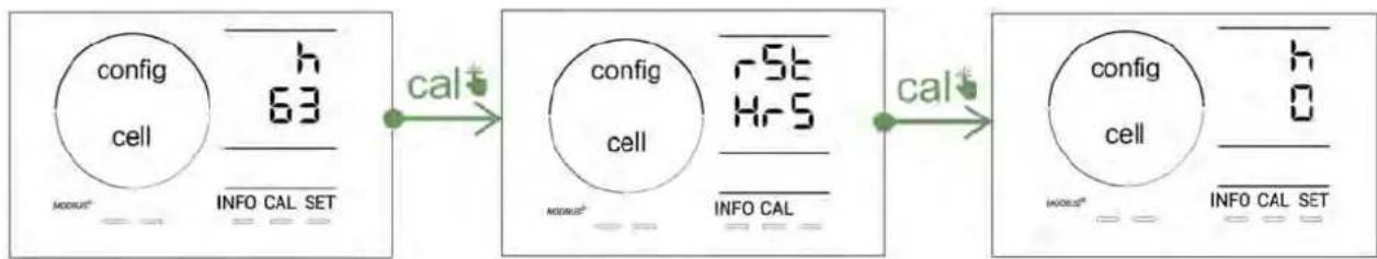 ZODIAC eXPERT pH - Visa och ominitiera antal drifttimmar for cellen aller pH-pumpen - 1