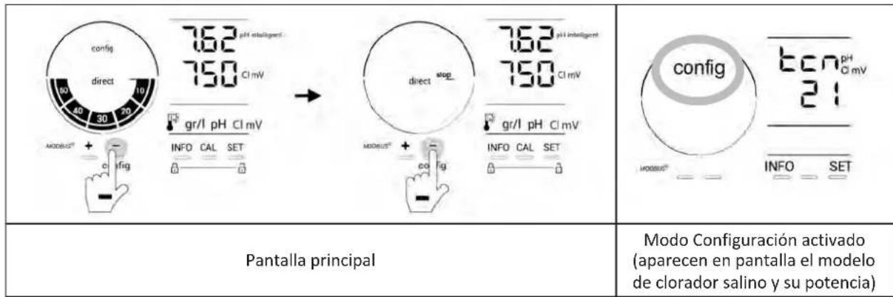 ZODIAC eXPERT pH - Acceso al modo Configuración - 1