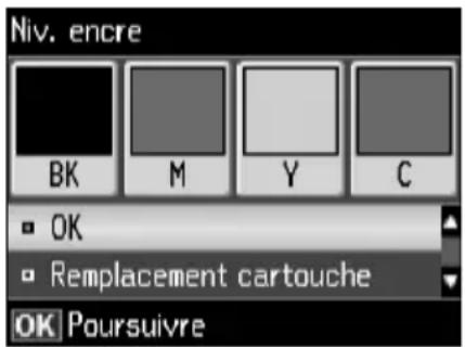 EPSON Stylus NX530 - État des cartouches d'encre - 1