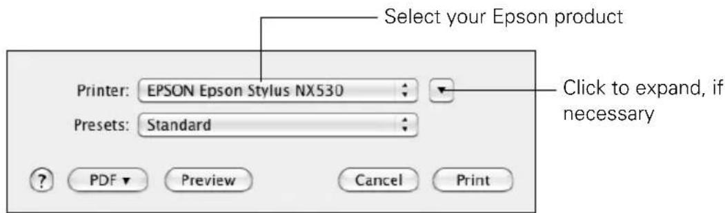 EPSON Stylus NX530 - Printing with a Mac - 1