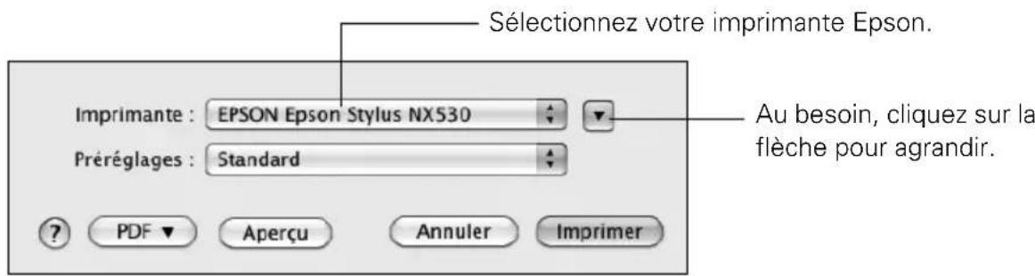 EPSON Stylus NX530 - Impression sous Mac - 1