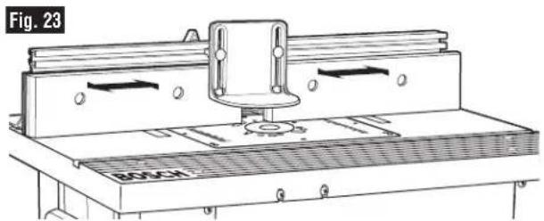 BOSCH RA1181 - Réglage du parement du GUIDE (FIG. 23) - 1