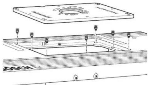 BOSCH RA1181 - PRELIMINARY INSTALLATION OF THE ROUTER MOUNTING PLATE (Figs. 7A-7C) - 2