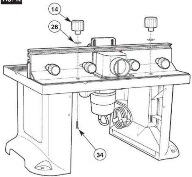 BOSCH RA1181 - ATTACHING THE FENCE TO THE TABLE (Fig. 12) - 1