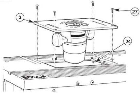 BOSCH RA1181 - FINAL INSTALLATION OF THE ROUTER MOUNTING PLATE (Fig. 11) - 1