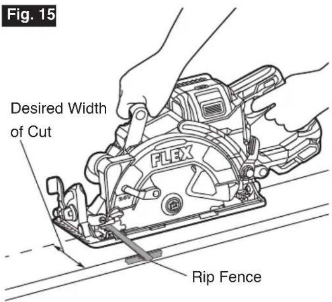 Flex FX2141R - Ensure that the rip fence does not interfere with the - 1
