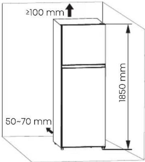 ≥100 mm 50~70 mm 1850 mm