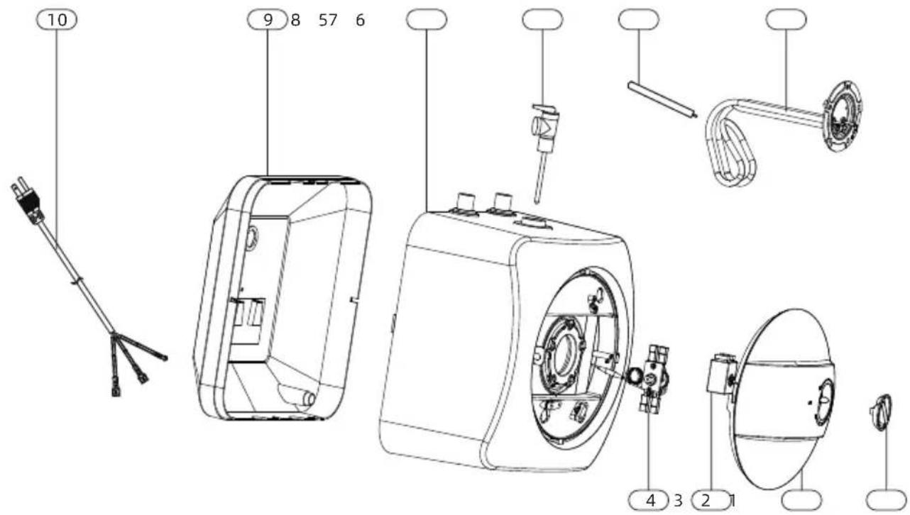 WESTINGHOUSE Apolo Classic ES013 - Interior components diagram - 1