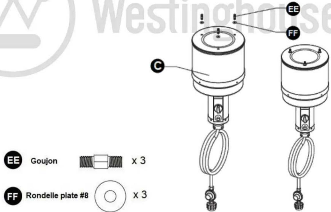 Westinghouse EE FF C EE Goujon x 3 FF Rondelle plate #8 x 3