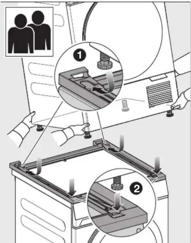 MIELE WTV 601 - Monter le sèche-linge sur le kit de superposition lave-linge/ sèche-linge - 1
