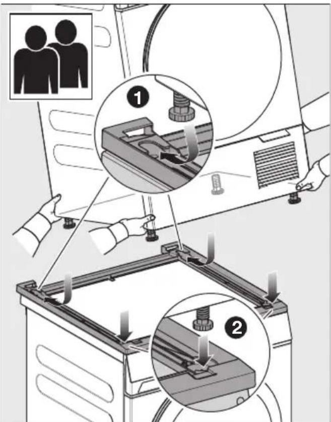 MIELE WTV 601 - 将干衣机安装在洗衣机-干衣机叠放安装套件上 - 1