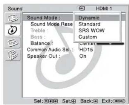 SONY KLHW32 - Sound 设定 - 1