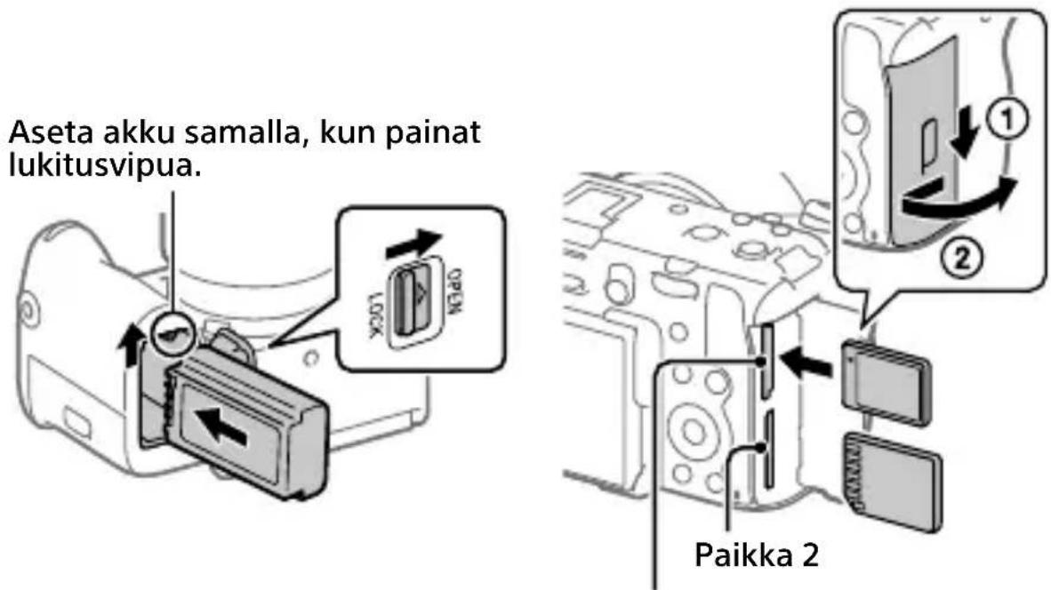 Aseta akku samalla, kun painat lukitusvipua. X201 M340 Paikka 2