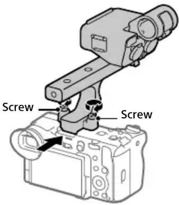 SONY Cinema Line FX2 - Attaching the XLR handle unit (supplied only with the ILME-FX2) - 1