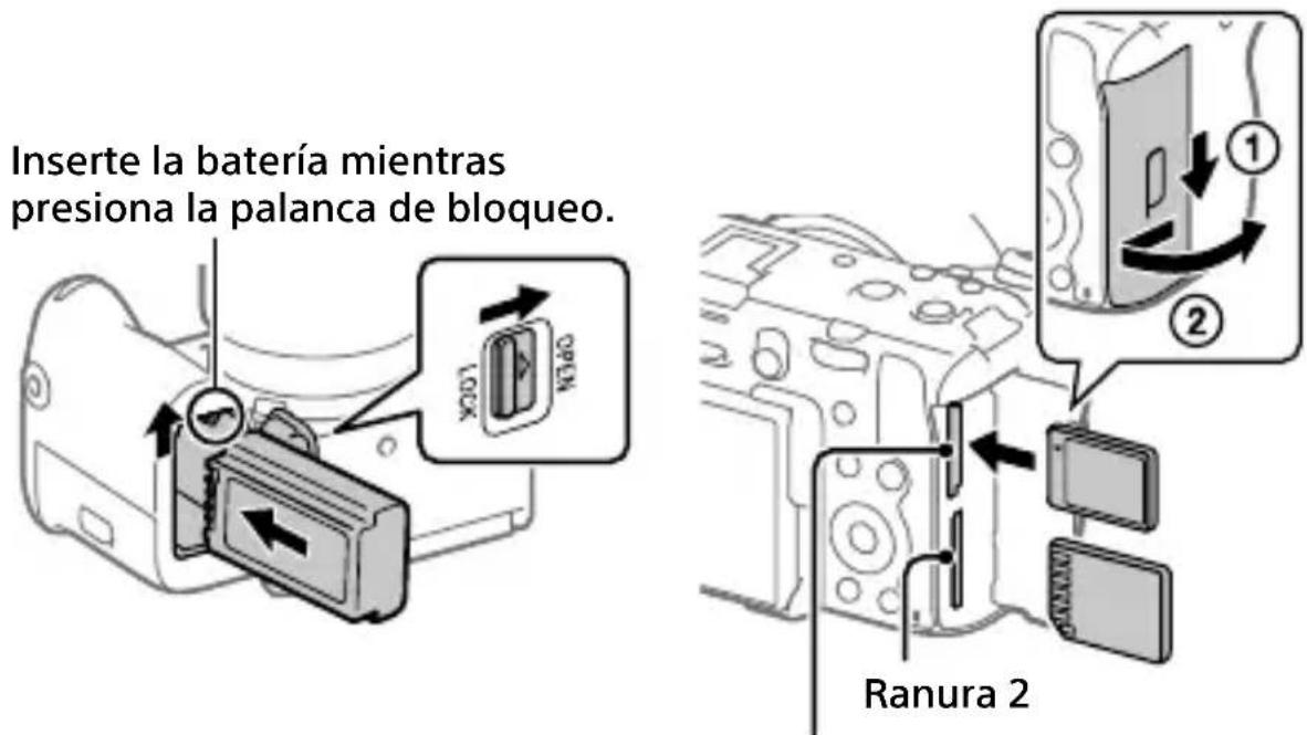 Inserte la batería mientras presiona la palanca de bloqueo. X201 K360 Ranura 2