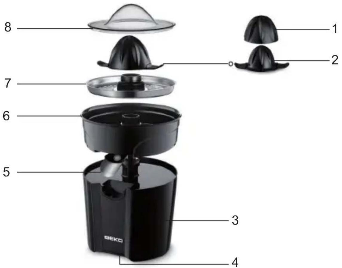 BEKO BKK 2152 NS - Описание соковыжималки для цитрусовых - 1