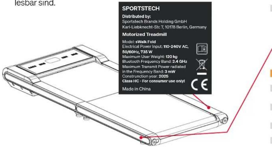 Sportstech sWalk Fold - SICHERHEITS-AUFKLEBER - 1
