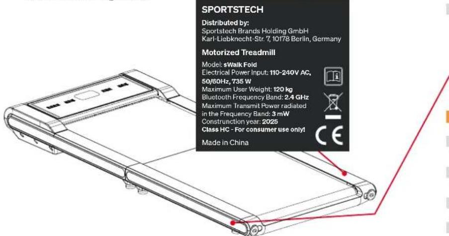 Sportstech sWalk Fold - ETIQUETA DE SEGURIDAD - 1