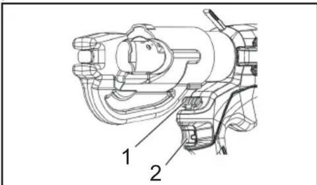 MAKITA DTC302 - Grilletto e manopola di rilascio - 1