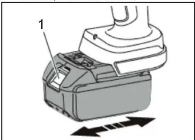 MAKITA DTC302 - Montaggio della batteria - 1