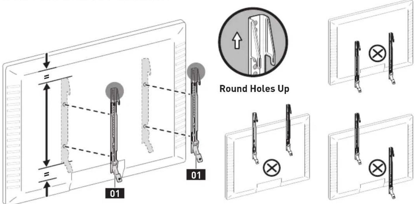 ErgoAV ERMMM901B - 2-2 Position the TV Brackets - 1